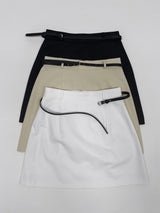 [Belt SET] コットンAラインミニスカート