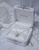 [(G)I-DLE Shuhua Necklace] Mystique Butterfly Layered Necklace - Silver color