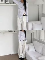 Cloud Draw Deck Shirring Team Long Sleeve T-Shirt (4 Colors)