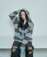 UNISEX ボーダーブークレフーディニット