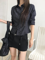 Opal shirring check shirt