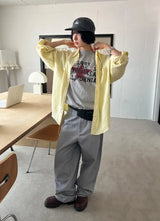 DYED BARREL WIDE PANTS