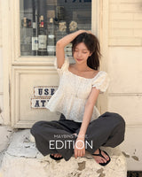[MADE] Leng lace puff blouse