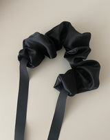 satin strap scrunchie (BLACK)