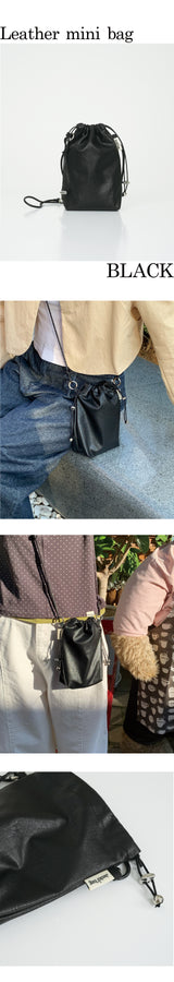 Leather mini bag BLACK