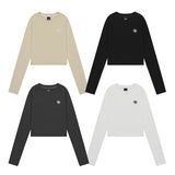 スリム フィット クロップ ロングスリーブ ティーシャツ [フォーカラー]