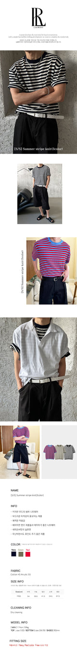 [S/S] ウィリアムサマーストライプニット（3色）