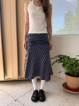zigzag pattern midi skirt 