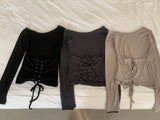 Loana Back Corset One-off  Shoulder T-shirt