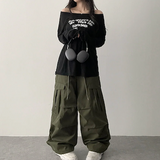 Alling lettering shoulder long sleeve tee