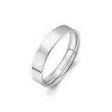 4mm smooth band rhodium plating + 925 silver ring R064-03H