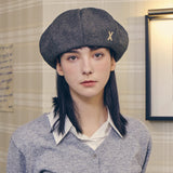 VA Stud Octagon Wool Beret / Gray