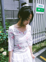 VINTAGE ROSE 3/4 T-SHIRT IVORY