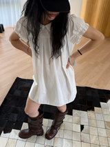 pleats collar mini dress 