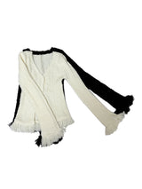 [BODY SHAPING] HIP FRINGE SOFT-FIT SLIM KNIT V-NECK CARDIGAN - 2 COLOR