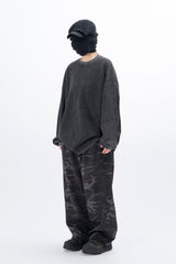 セルストーンウォッシュドワッフル長袖Tシャツ