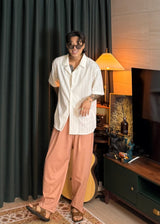 Vir Style ドラッグクロップピンクスラックス