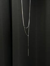 [925silver] スネークレイヤードドロップネックレス