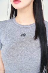 リボンロゴ刺繍半袖Tシャツ
