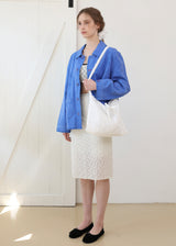 Lace Flower Shoulder&Cross Bag_White