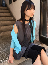 Unin Basic Color Round Neck Cardigan