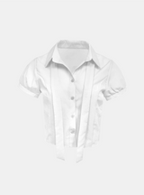 Tailored Ribbon Short Blouse