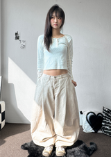 Rabbit Pigment Washed Balloon Long Pants 2 SIZE 3 COLORS 