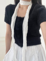 Snow flower puff cardigan