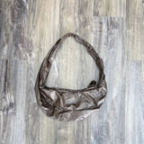 Wrinkled Leather Shoulder Bag