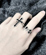 Black Cross Ring