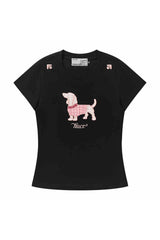 ブークレドッグエンブロイダードTシャツ