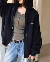 [ORIGINAL] クロック リブ ヘンリーネック ロング スリーブ Tシャツ