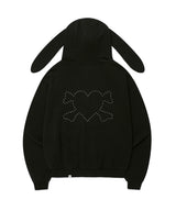 KITTEN EARS ZIP UP HOODIE BLACK(CV2GFFM484A)