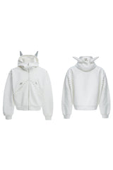 Dog Ears Studded Hoodie
