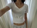 soft v crop tee