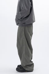 Lever Knee Pintuck Washed Cotton Pants