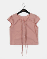 Cuyan dot button strap short-sleeve blouse