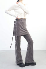 Neck Wrap Skirt Pants Set