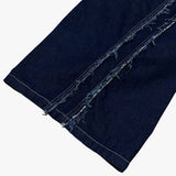 layered deconstructed denim capri shorts_blue