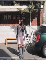 フェアドットレースリボンスリーブレストップス