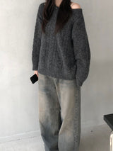Melton loose fit knitwear (2 colors)
