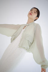 Sheer wide jumper, Light khaki