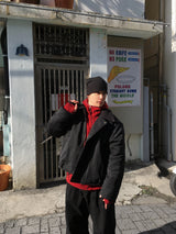 No.1540 fleece FH string hood-T (3color)