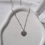 キルティングハートネックレス (Stainless Steel)