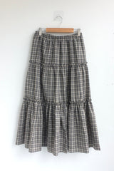 Meirin Shirring Checkered Skirt