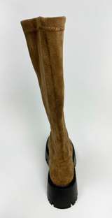6CM PLATFORM SUEDE Y2K ROUND-TOE STRETCH CRAB-LEG ボディーシェーピングブーツ - 2 COLOR