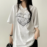 フェイスハートボクシーフィット半袖Tシャツ