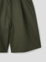 VIR Style Cotton Pin-Tuck Wide Bermuda Shorts