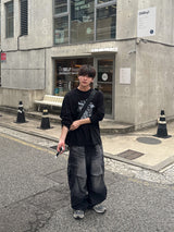 ロンワイドウォッシングカーゴデニム