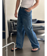 [Unisex] Stud wide denim pants